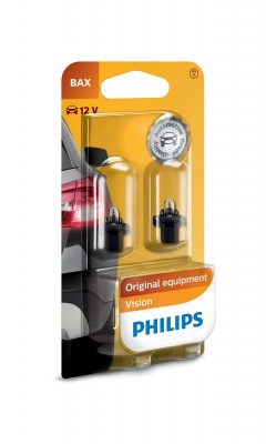 Лампа 12V 1.2W BAX8.3s черный патрон блистер (2шт.) PHILIPS 12597B2 PHILIPS