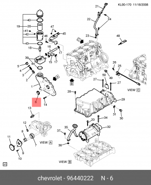 Сальник коленвала двигателя, передний 96440222 96440222 GENERAL MOTORS