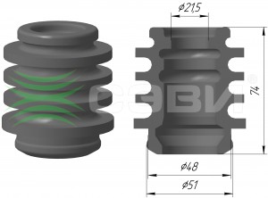Отбойник стойки для а/м ВАЗ 2108 передней (2 шт.) "СЭВИ-ЭКСТРИМ" 1121 SEVI