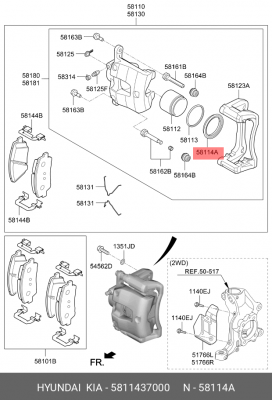 ПЫЛЬНИК ПОРШНЯ ТОРМОЗНОГО СУППОРТА 58114-37000 5811437000 HYUNDAI KIA
