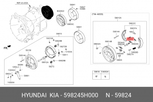 Пружина HYUNDAI HD65,72,78,County колодок стоян.тормоза,стяжная нижняя OE 598245H000 HYUNDAI KIA