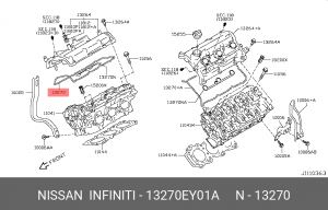 прокладка клапанной крышки!\ Nissan 13270-EY01A NISSAN