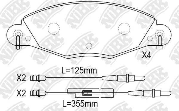 Колодки тормозные CITROEN C5 (01-) (2.0D/2.2D/3.0) передние (4шт.) NIBK PN0184W NIBK
