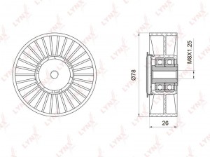 ролик натяжной ремня ГРМ!\ Audi A6 1.9D, VW Golf 1.6-2.0/1.9D 91-99 PB-5035 LYNXAUTO