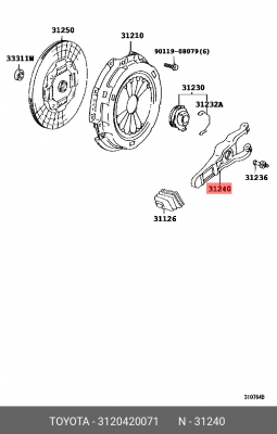 вилка сцепления!\ Toyota 31204-20071 TOYOTA