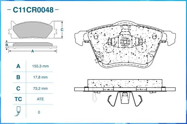 Тормозные колодки передние Low Metallic C11CR0048 C11CR0048 CWORKS