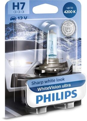 Лампа 12V H7 55W PX26d 4200K блистер (1шт.) White Vision Ultra PHILIPS 12972WVUB1 PHILIPS
