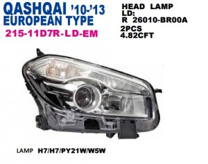 Фара правая линз. под корректор NISSAN QASHQAI 2010- / 215-11D7R-LD-EM 21511D7RLDEM DEPO
