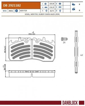 колодки тормозные! WVA29211 с р/к\ SCANIA DB2921182 DANBLOCK