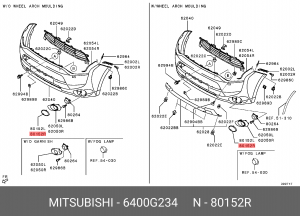 накладка фары передней!\ Mitsubishi Outlander (GF) <12 6400G234 MITSUBISHI