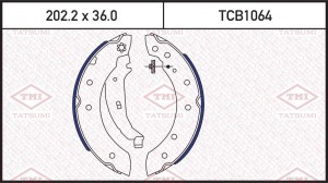 колодки тормозные барабанные!\ Renault Laguna 1.6i-1.9TD 97-01/Logan 1.4-1.6 04> TCB1064 TATSUMI