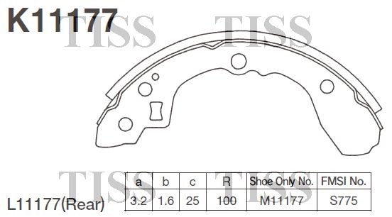 K11177-01 4080.00 [0K30A2628Z] !колодки барабанные\ Kia Rio 1.3/1.5 00-05 K11177 MK KASHIYAMA