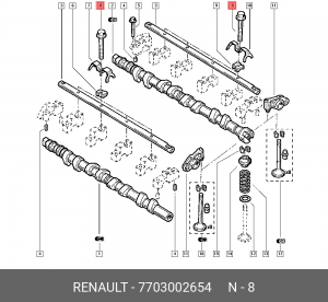 болт крепления распредвала!\Renault Trafic/Master 7703002654 RENAULT