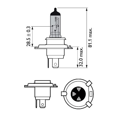 Лампа набор 12V H4 60/55W+W5W/T105 P43t-38 4200K бокс (2шт.+2шт.) White Vision U 12342WVUSM PHILIPS