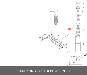 Амортизатор SSANGYONG Rexton (12-) (D20R/D27/E32) задний левый/правый газовый (m 4530108C20 SSANG YONG