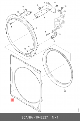 Диффузор радиатора 1942827 SCANIA