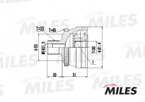 ШРУС наружный AUDI 80 1.6-2.3 86-91 (с ABS) (GKN 302129) GA20010 GA20010 MILES