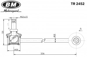 Стойка стабилизатора переднего, левая TR2452 TR2452 BM MOTORSPORT