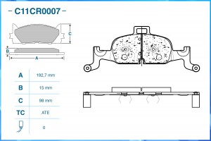 Тормозные колодки передние Low Metallic C11CR0007 C11CR0007 CWORKS