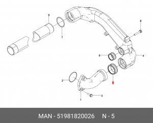 Трубка системы охлаждения D2066/2676 MAN TGA/TGS/TGX 51981820026 MAN
