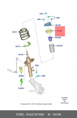 Подшипник амортизатора DV6Z-18198-D FORD