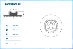 Тормозной диск передний C210R2140 C210R2140 CWORKS