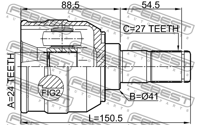 ШРУС внутренний левый к-кт!\ Kia Soul 08-13 2211-SOULLH FEBEST