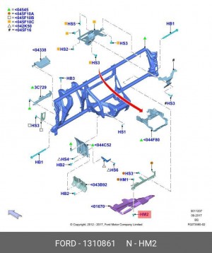 Клипса FORD OE 1310861 FORD
