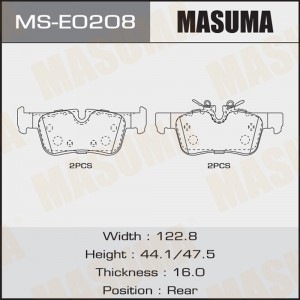колодки тормозные!зад.\BMW 2(F45/F46),X1(F48),i3(I01),MINI Clubman(F54)/Countrym MS-E0208 MASUMA