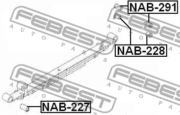 Втулка рессоры NISSAN URVAN E25 200­1.04-2012.06 NAB-228 NAB-228 FEBEST