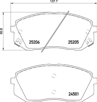 Колодки тормозные KIA OPTIMA 09/15  перед P30093 P30093 BREMBO
