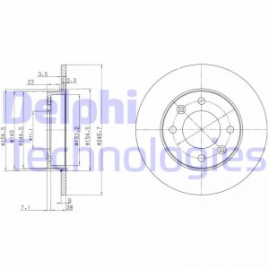 BG3653 диск тормозной задний!\ Citroen Xsara, Peugeot 307 1.4-2.0HDi 01> BG3653 DELPHI