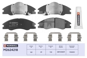 Торм. колодки дисковые передн. Kia Cerato I 04-  Spectra I 04- M2624218 M2624218 MARSHALL