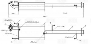 Глушитель Toyota Land Cruiser Prado (09-) 3.0d осн. (алюм. сталь) (EMM 1101) EMM 1101 TRIALLI