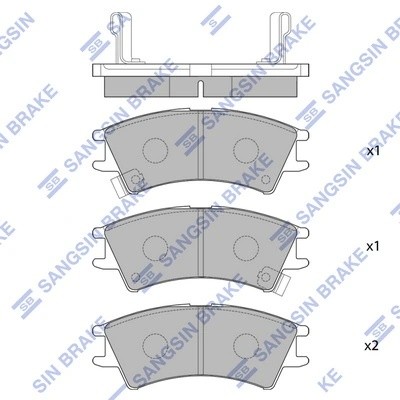 Колодки тормозные HYUNDAI Atos (97-01) передние (4шт.) SANGSIN SP1096 SANGSIN