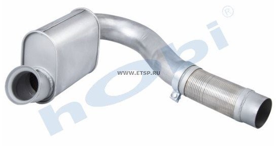 Труба глушителя передняя с гофрой    L=890 mm 32805 HOBI