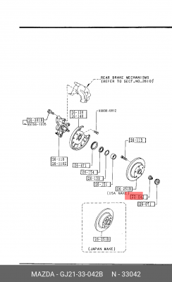 Гайка MAZDA 3,6 ступицы передней OE GJ2133042B MAZDA