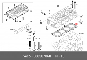 прокладка ГБЦ! 1.2mm\ IVECO F1C 500387068 IVECO