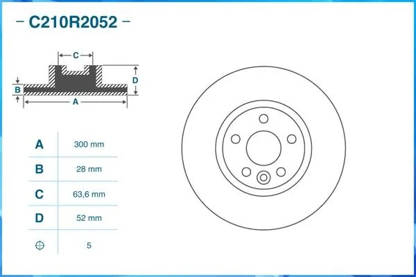 Тормозной диск передний C210R2052 C210R2052 CWORKS