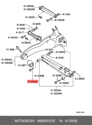 БОЛТ НИЖНЕГО РЫЧАГА ЗАДНЕЙ ПОДВЕСКИ MB809335 MB809335 MITSUBISHI