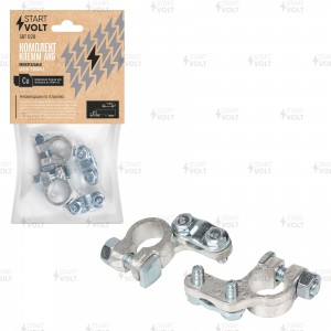 Клеммы АКБ в комплекте латунь, прижимная планка для проводов до 50 мм квадратных SBT 028 START VOLT