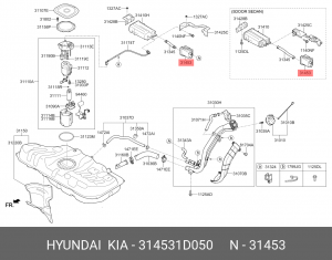 Фильтр HYUNDAI Sonata (09-),ix55 (08-) KIA Soul (09-) вентиляции бака топливного 314531D050 HYUNDAI KIA