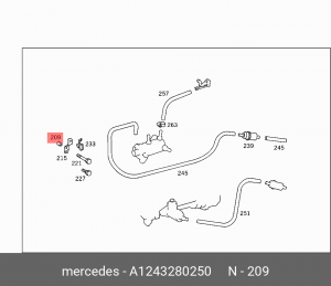ВТУЛКА КРЕПЛЕНИЯ ЭЛЕКТРОПРОВОДКИ A 124 328 02 50 MERCEDES BENZ