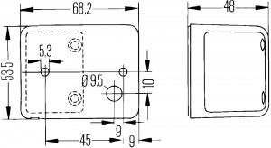 Фонарь габаритный на крышу оранжевый (автопоезда) MB Actros/Axor 2PF006679-017 HELLA