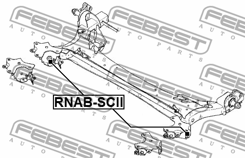 Сайлентблок задн балки RENAULT MEGANE II 2002-2008 RNAB-SCII RNAB-SCII FEBEST
