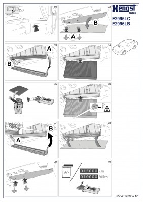 фильтр салона! угольный\ Audi A6/A7/A8 2.0/2.8/3.0/4.2 10> E2996LC HENGST