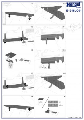 фильтр салона! угольный\ Volvo S60/S70/S80/V70/XC90 2.0-2.5TDi 98> E1916LC01 HENGST