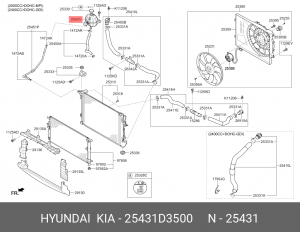 Бачок расширительный HYUNDAI Tucson (15-21) KIA Sportage (16-21) системы охлажде 25431D3500 HYUNDAI KIA