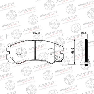 Колодки тормозные дисковые Avantech передние (противоскрипная пластина в компл.) AV978 AVANTECH