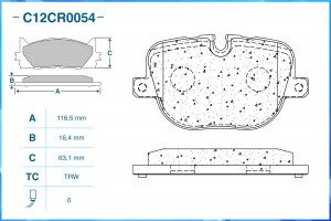 Тормозные колодки задние Low Metallic C12CR0054 C12CR0054 CWORKS